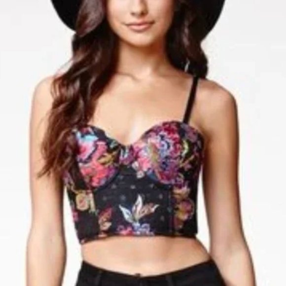 MINKPINK Nordstrom Tahitian Twilight Floral Metallic Top (S) and Shorts (XS) - Picture 7 of 10